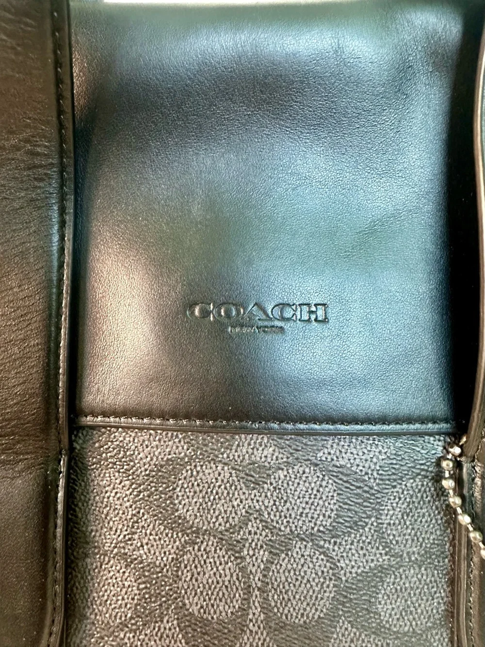 Coach 39775 Metropolitan Portfolio Briefcase in Black Embossed Signature Leather